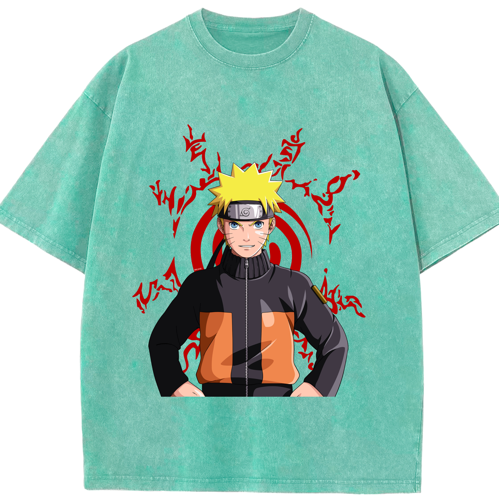 （画像用） NARUTO -ナルト- うずまき ナルト Uzumaki Naruto 綿100% ヴィンテージ風 半袖Tシャツ（フロントプリント）
